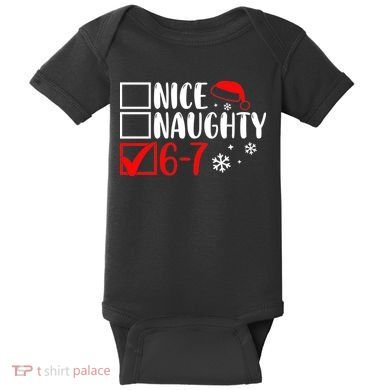 Nice Naughty 67 Funny Christmas Baby Bodysuit