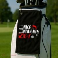 Nice Naughty 67 Funny Christmas Golf Towel thumb 2