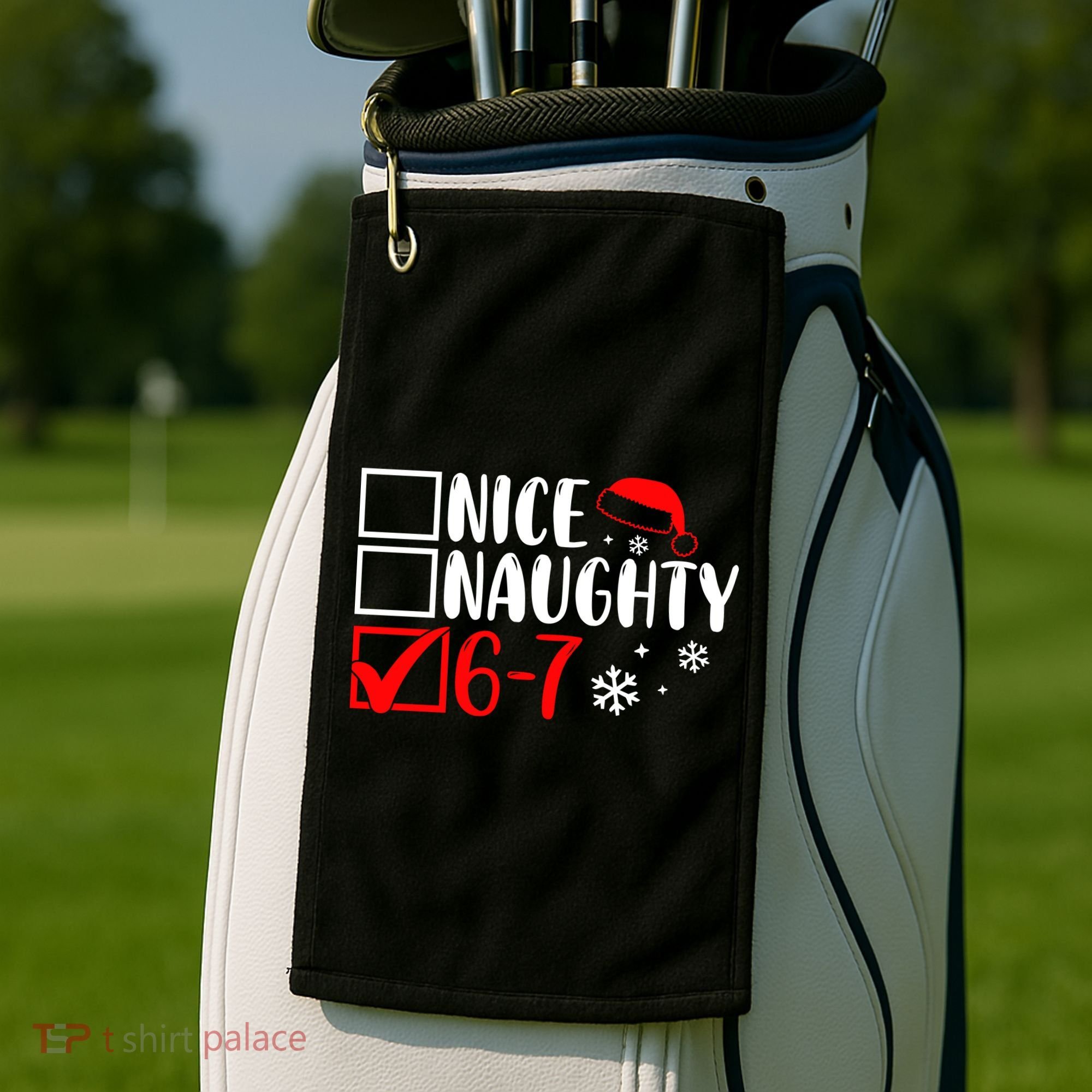 Nice Naughty 67 Funny Christmas Golf Towel