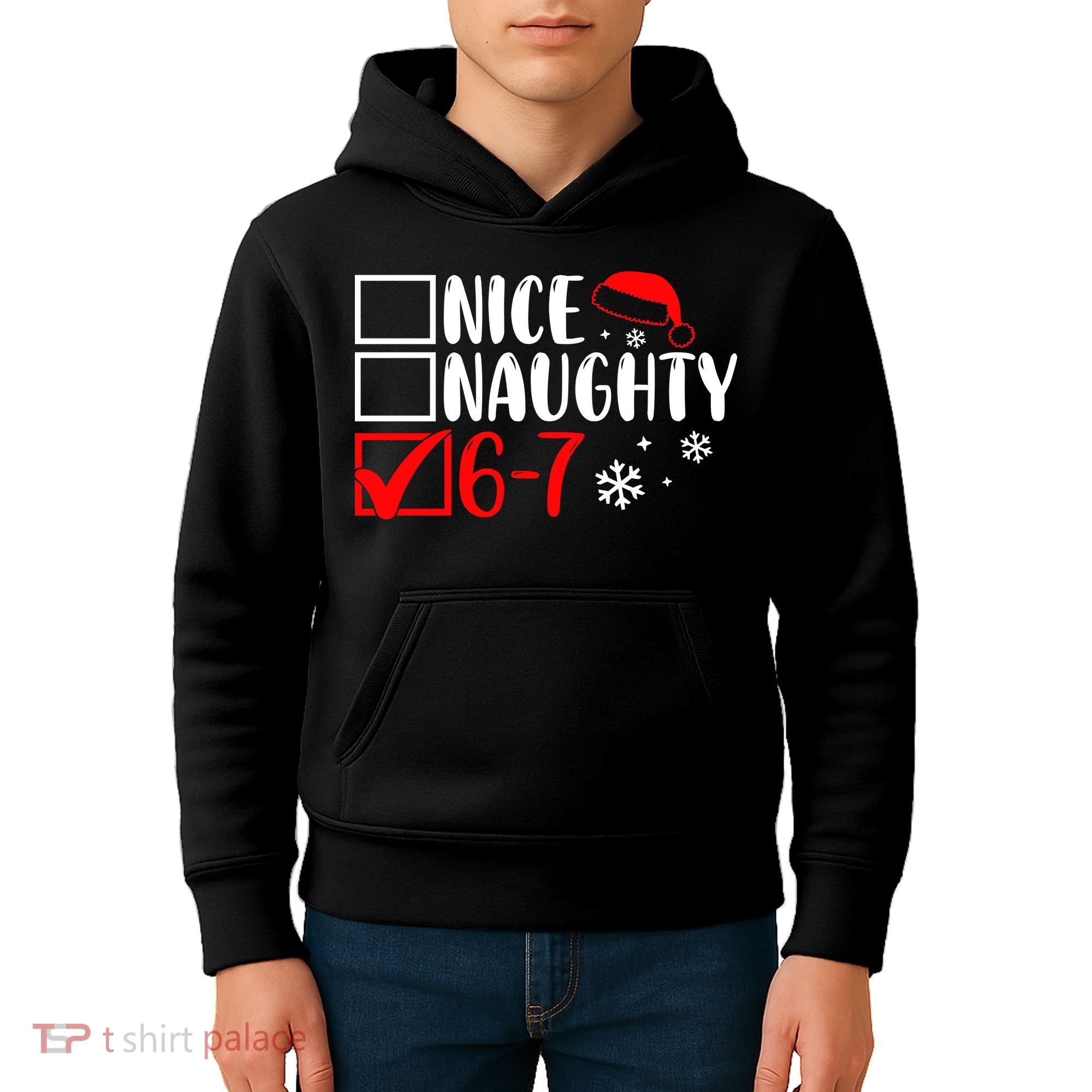 Nice Naughty 67 Funny Christmas Kids Hoodie