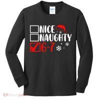 Nice Naughty 67 Funny Christmas Kids Long Sleeve Shirt thumb 0