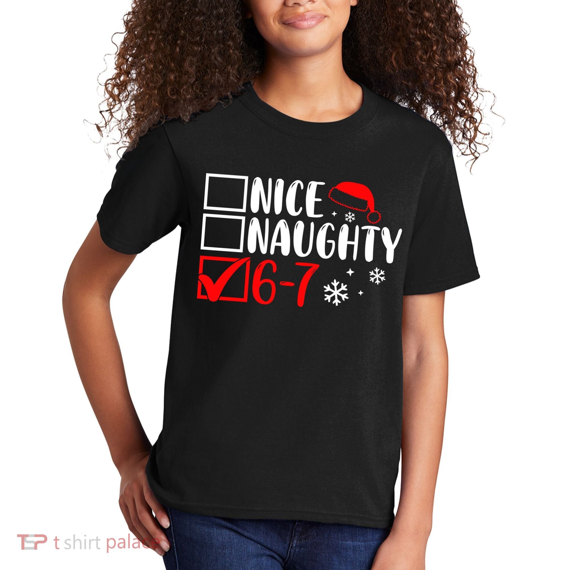 Nice Naughty 67 Funny Christmas Kids T-Shirt