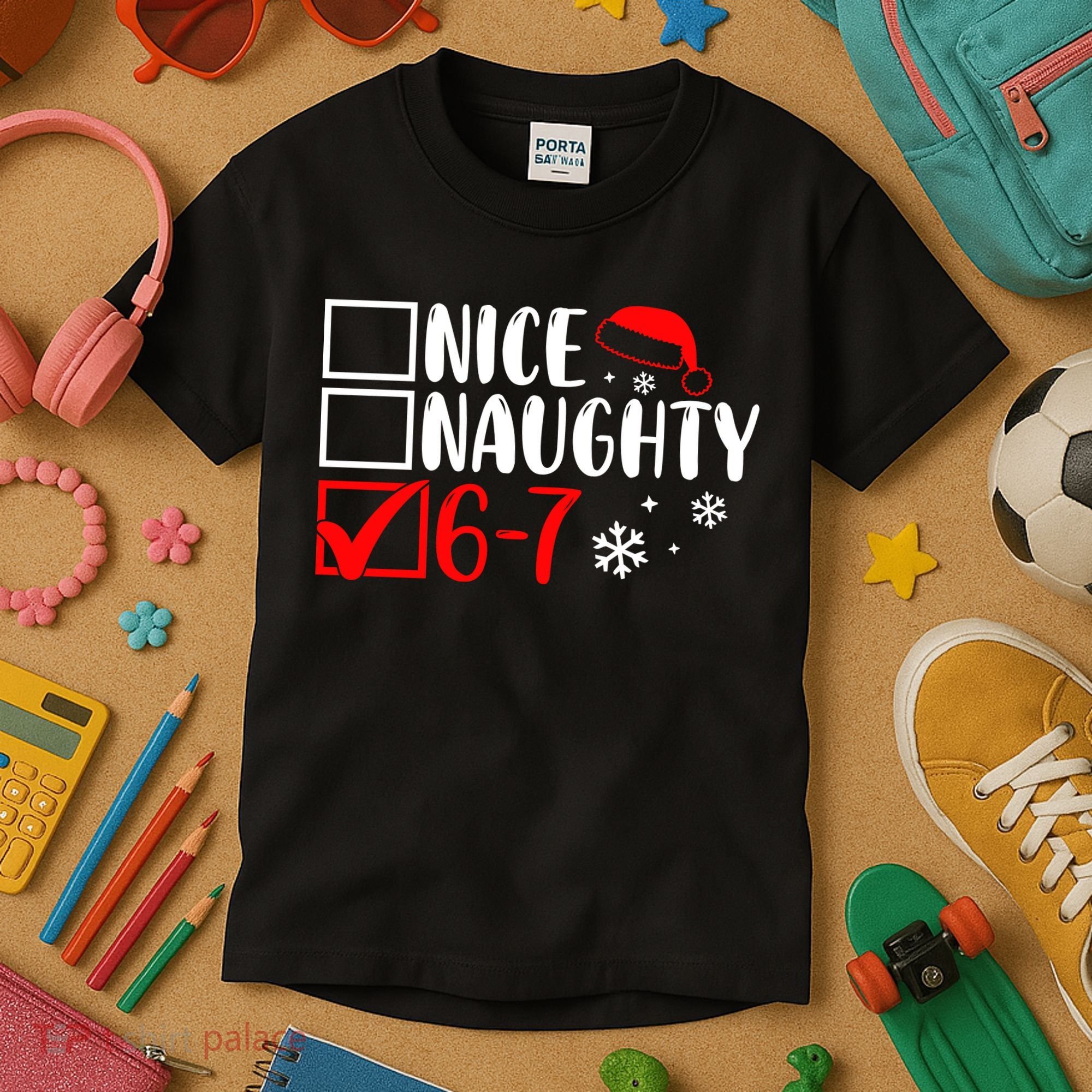 Nice Naughty 67 Funny Christmas Kids T-Shirt