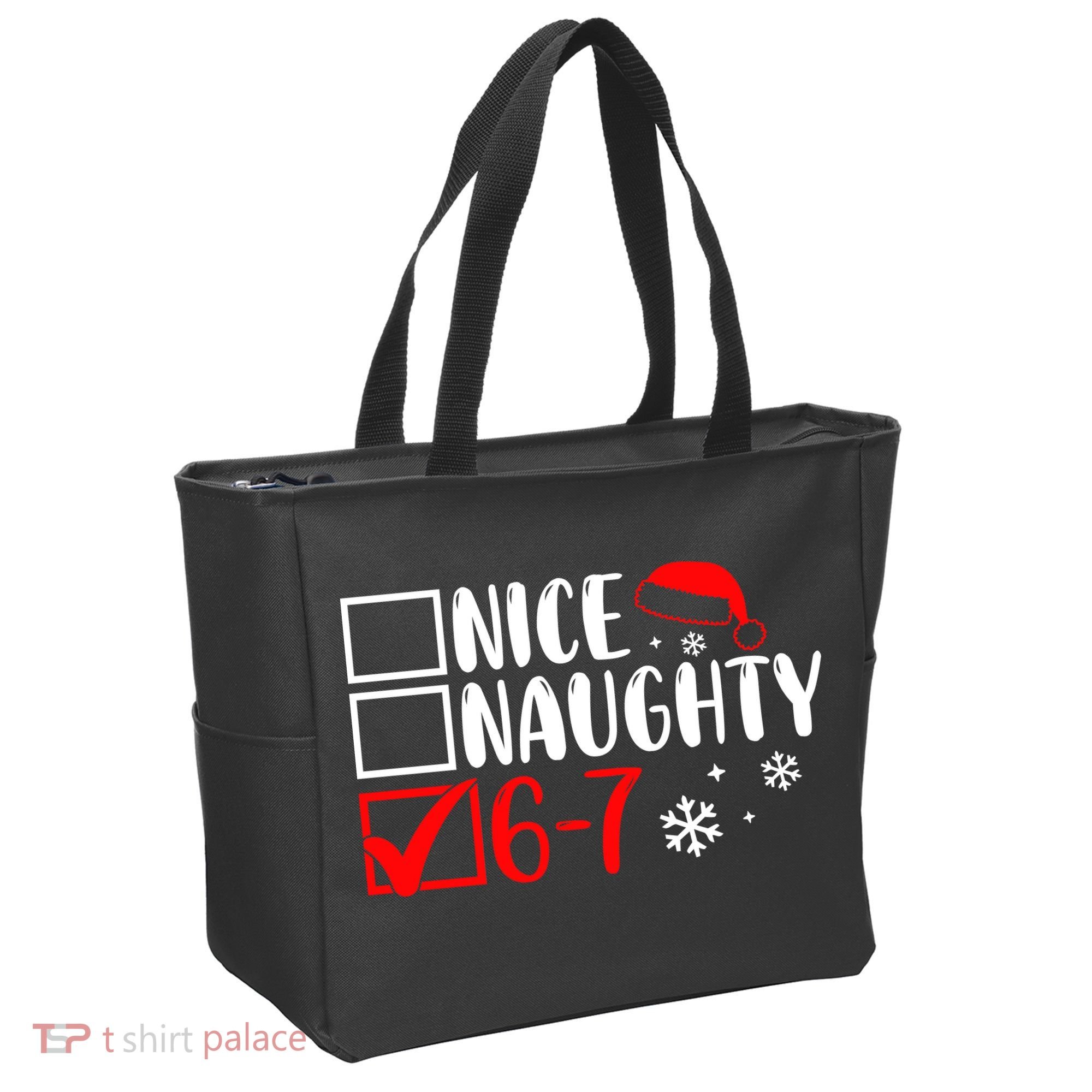 Nice Naughty 67 Funny Christmas Tote Bag