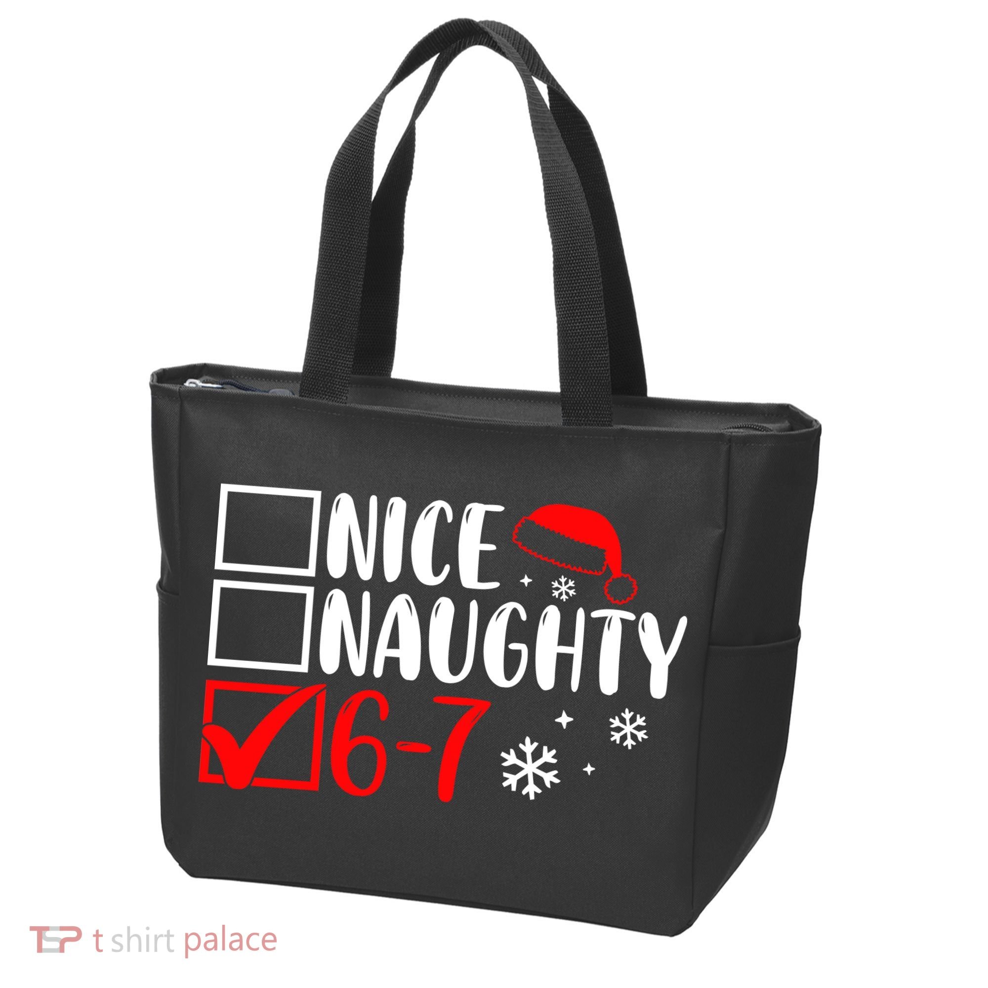 Nice Naughty 67 Funny Christmas Tote Bag