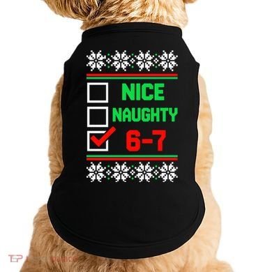 Nice Naughty 6-7 67 Meme Ugly Christmas Doggie Tank