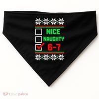 Nice Naughty 6-7 67 Meme Ugly Christmas USA-Made Doggie Bandana thumb 0