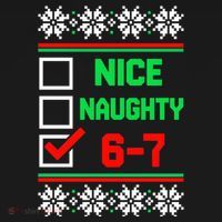 Nice Naughty 6-7 67 Meme Ugly Christmas USA-Made Doggie Bandana thumb 2