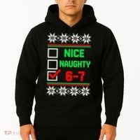 Nice Naughty 6-7 67 Meme Ugly Christmas Hoodie thumb 2