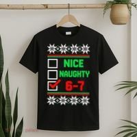 Nice Naughty 6-7 67 Meme Ugly Christmas T-Shirt thumb 2