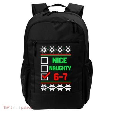 Nice Naughty 6-7 67 Meme Ugly Christmas Backpack