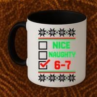 Nice Naughty 6-7 67 Meme Ugly Christmas Coffee Mug thumb 2