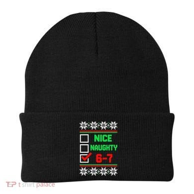 Nice Naughty 6-7 67 Meme Ugly Christmas Beanie