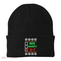 Nice Naughty 6-7 67 Meme Ugly Christmas Beanie thumb 0