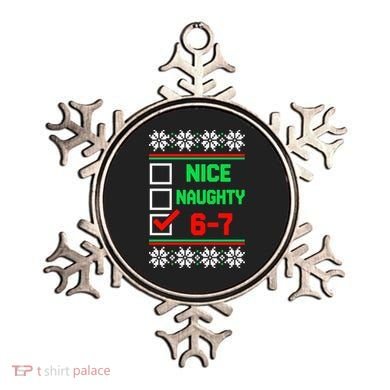 Nice Naughty 6-7 67 Meme Ugly Christmas Ornament