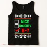 Nice Naughty 6-7 67 Meme Ugly Christmas Tank Top thumb 2