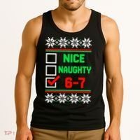 Nice Naughty 6-7 67 Meme Ugly Christmas Tank Top thumb 3