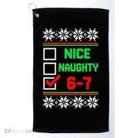 Nice Naughty 6-7 67 Meme Ugly Christmas Golf Towel thumb 0