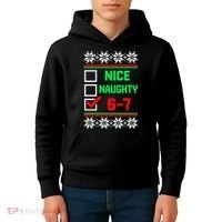 Nice Naughty 6-7 67 Meme Ugly Christmas Kids Hoodie thumb 4