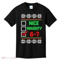 Nice Naughty 6-7 67 Meme Ugly Christmas Kids T-Shirt thumb 0
