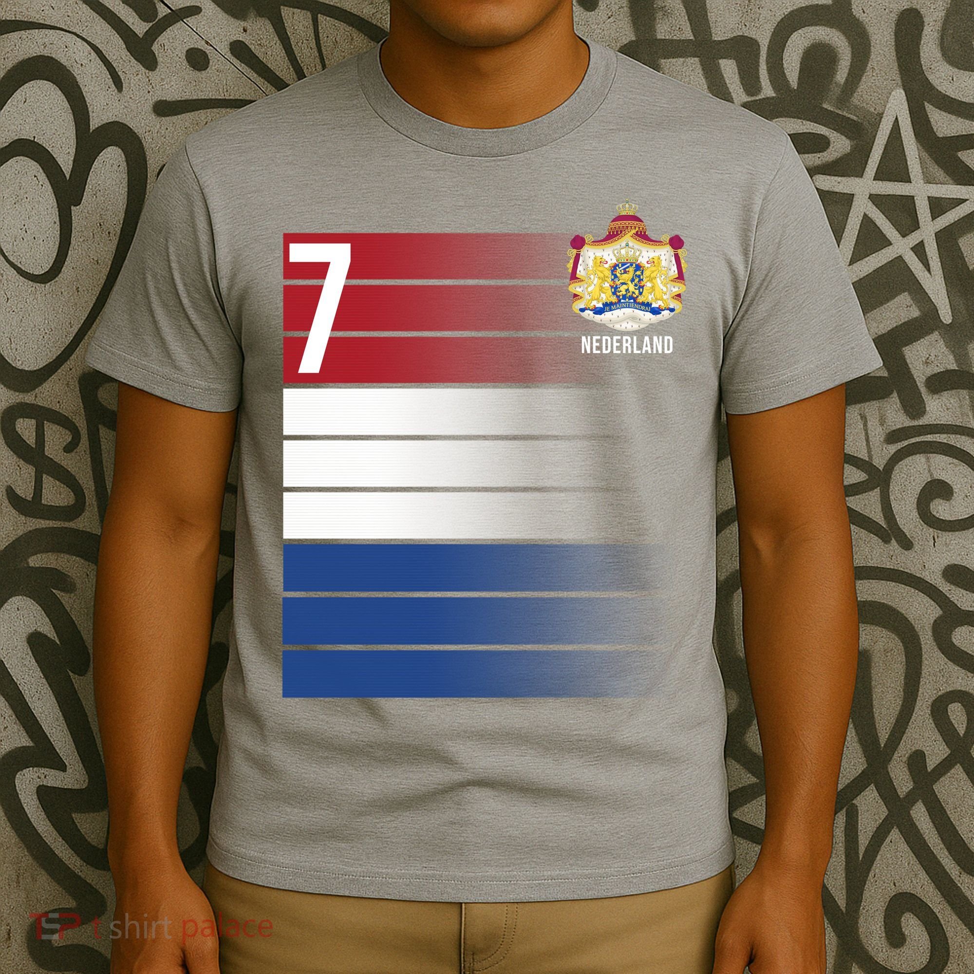 Nederland Number 7 Flag Logo T-Shirt