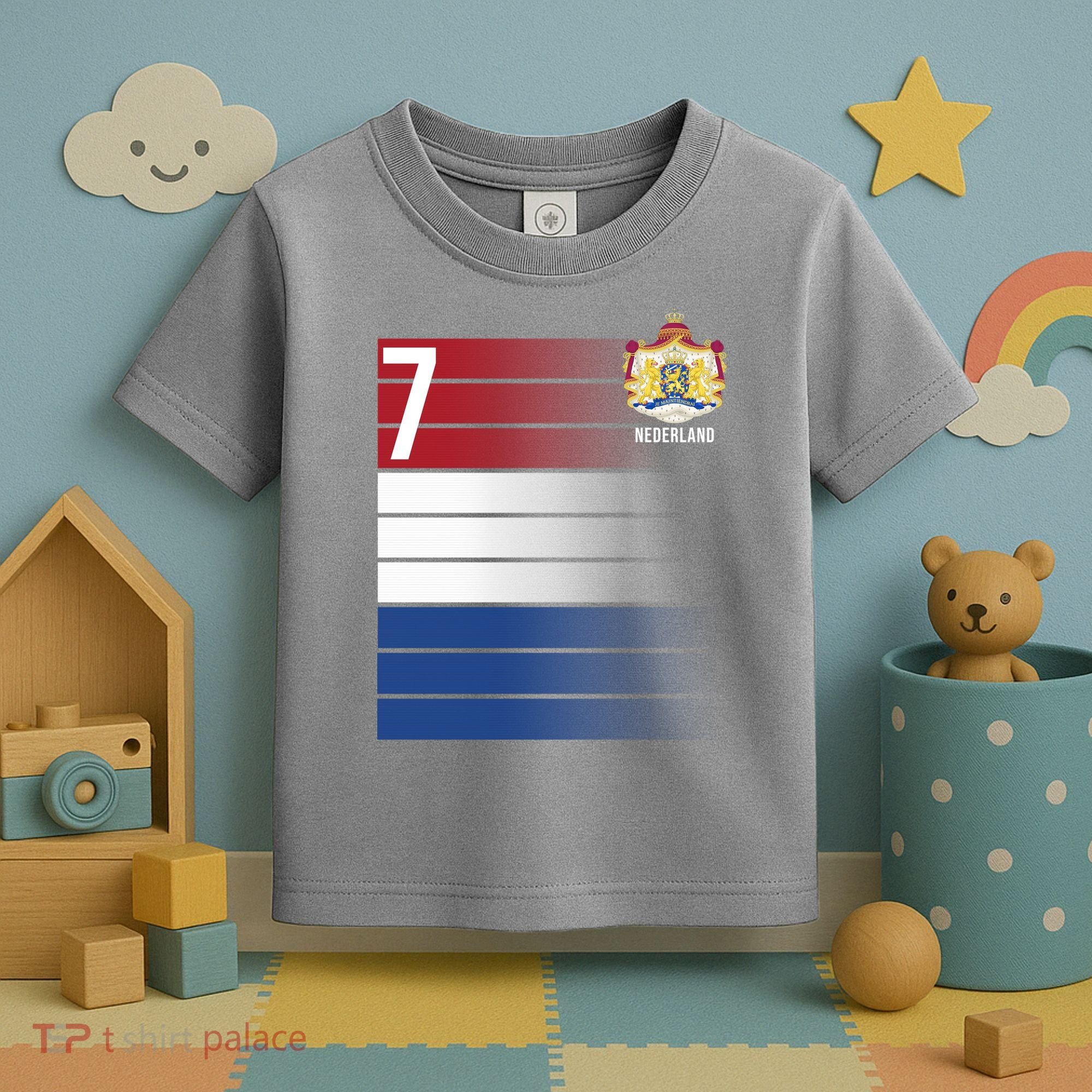 Nederland Number 7 Flag Logo Toddler T-Shirt