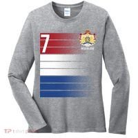 Nederland Number 7 Flag Logo Women's Long Sleeve Shirt thumb 0