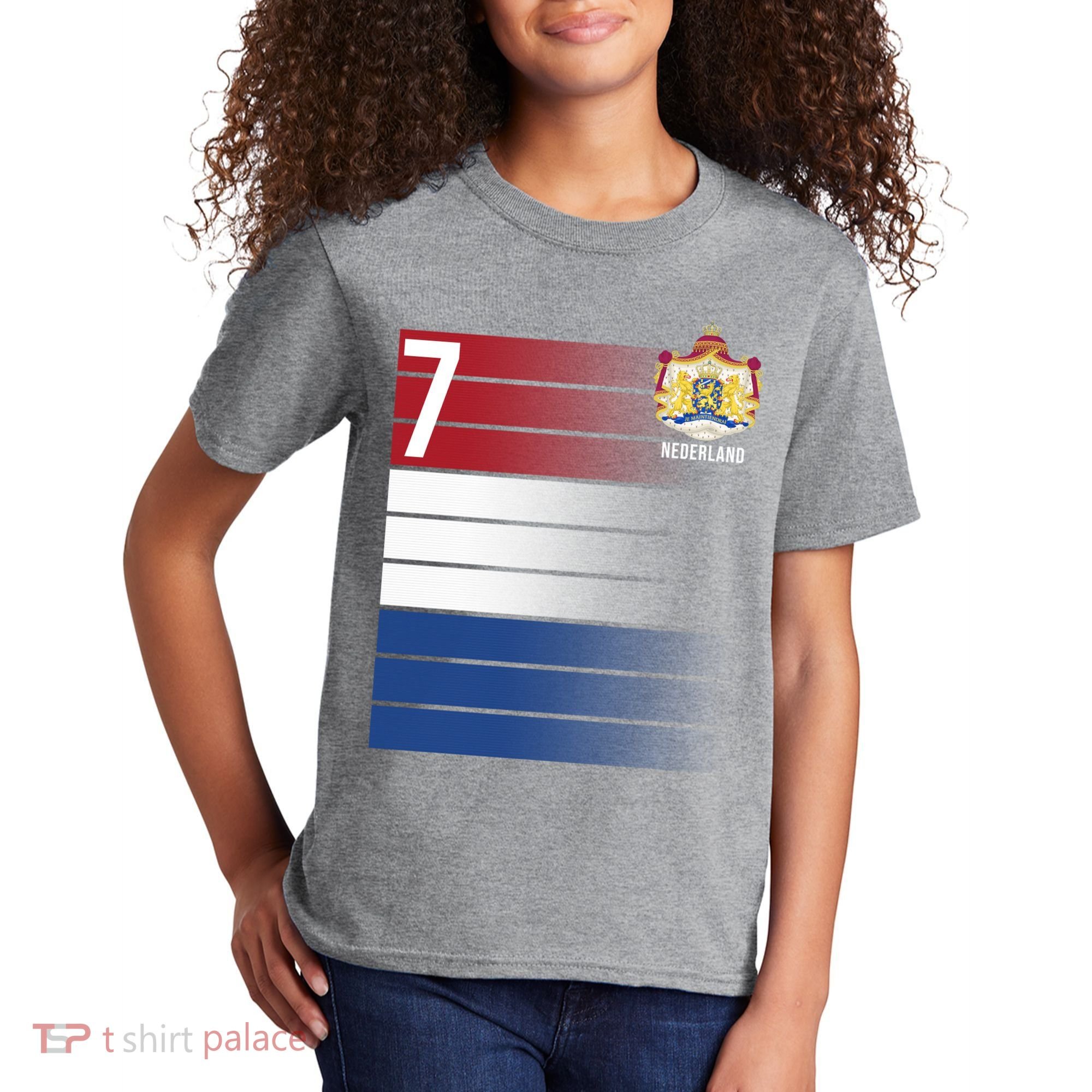 Nederland Number 7 Flag Logo Kids T-Shirt
