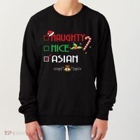 Nice Naughty Asian Gift Group Matching Christmas Xmas Gift Women's Sweatshirt thumb 0