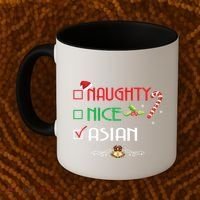 Nice Naughty Asian Gift Group Matching Christmas Xmas Gift Coffee Mug thumb 2