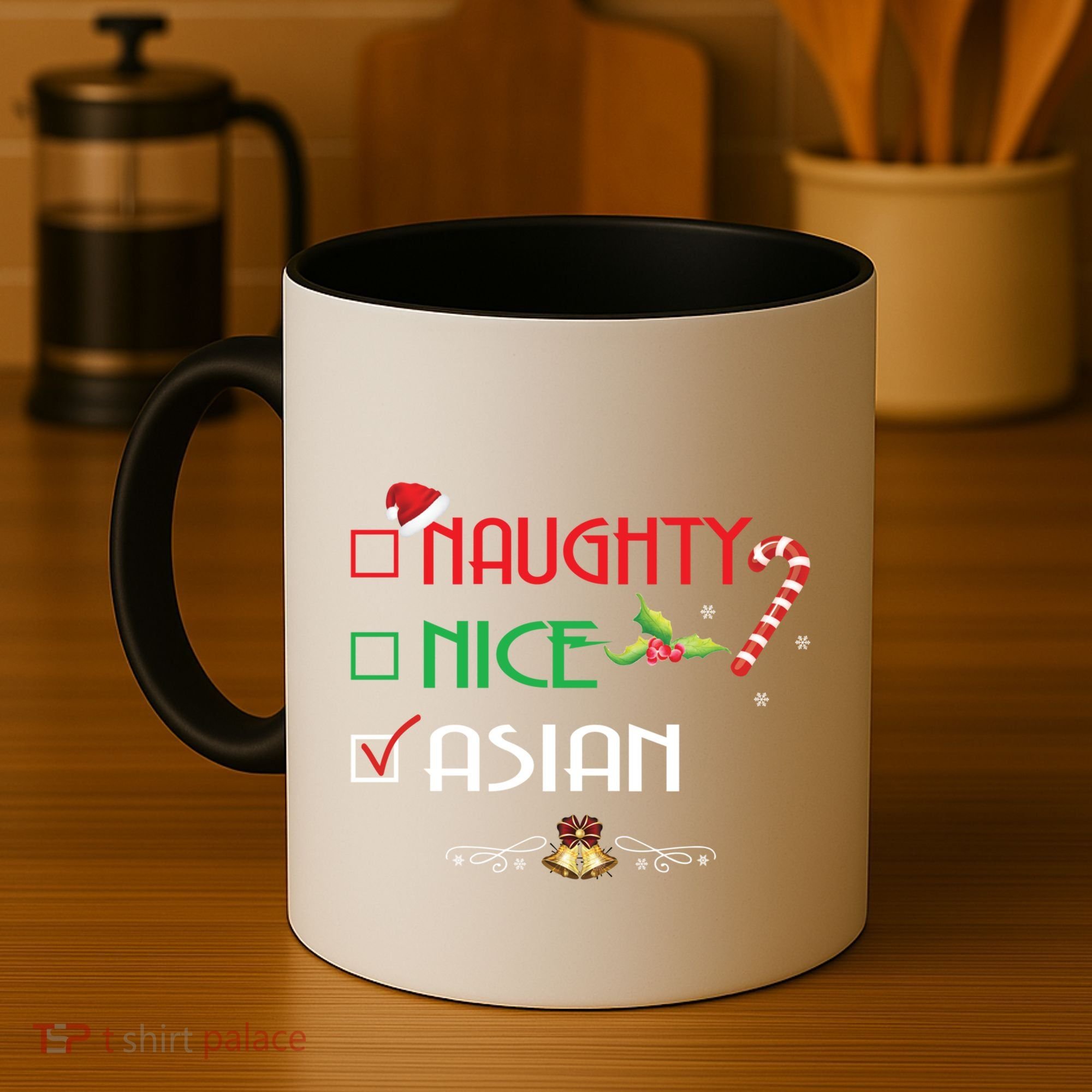 Nice Naughty Asian Gift Group Matching Christmas Xmas Gift Coffee Mug