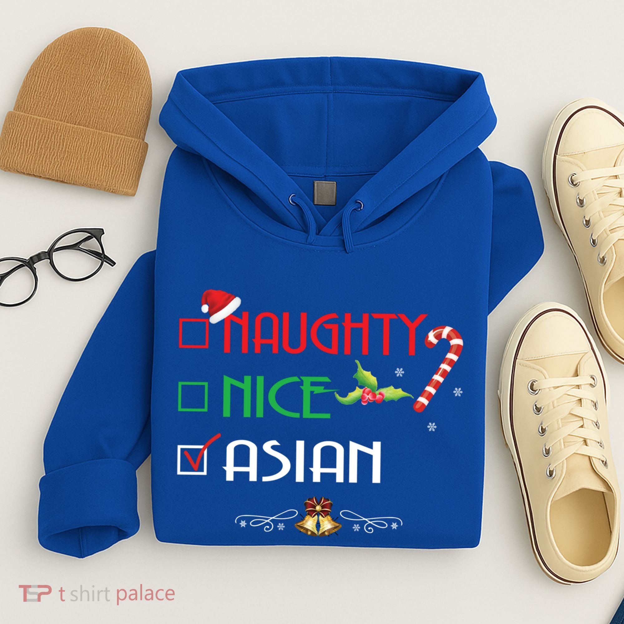Nice Naughty Asian Gift Group Matching Christmas Xmas Gift Hoodie