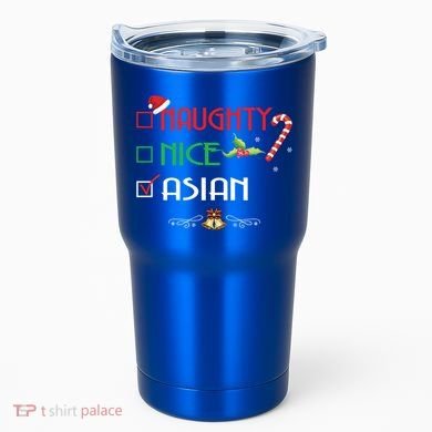 Nice Naughty Asian Gift Group Matching Christmas Xmas Gift Tumbler