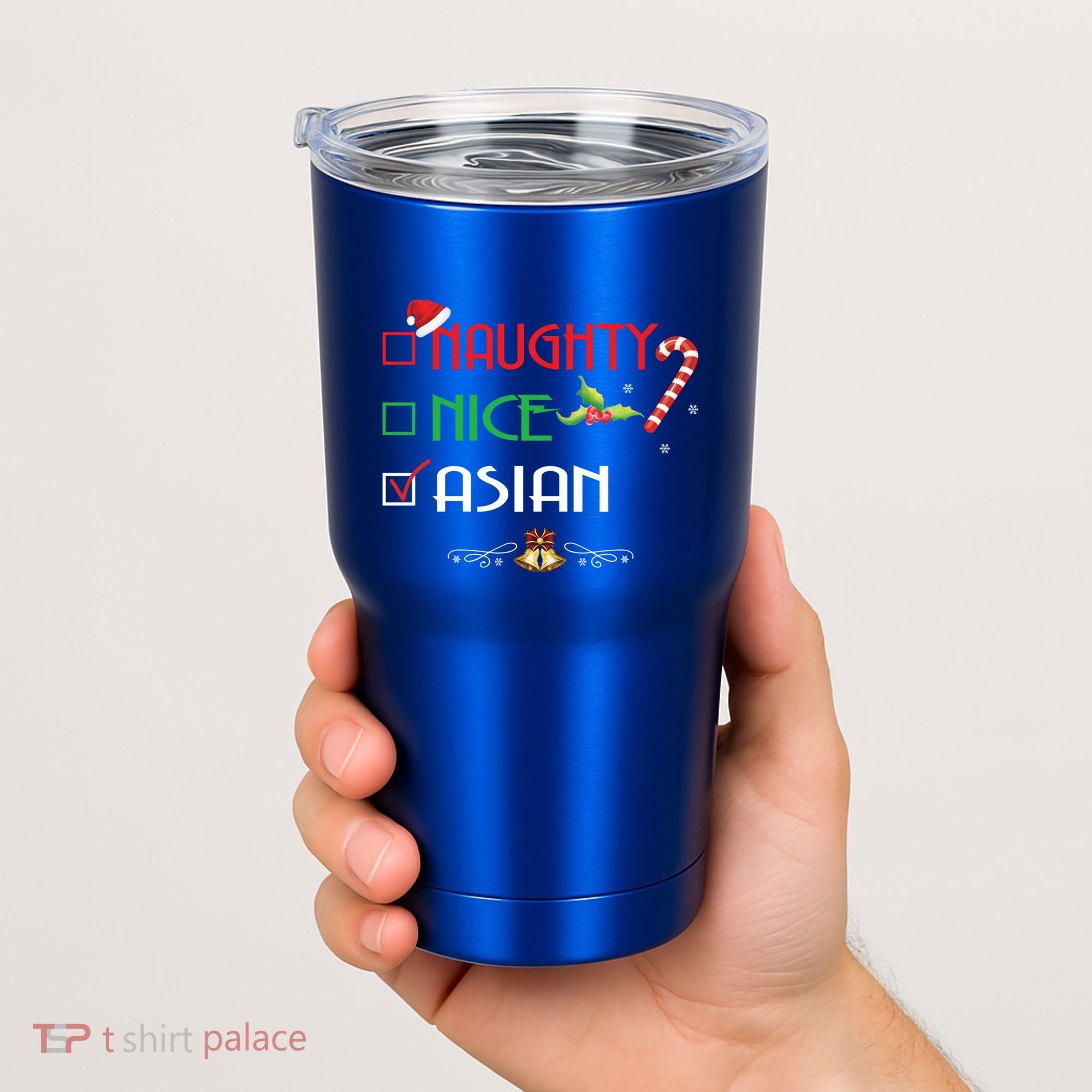 Nice Naughty Asian Gift Group Matching Christmas Xmas Gift Tumbler