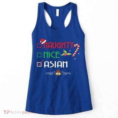 Nice Naughty Asian Gift Group Matching Christmas Xmas Gift Women's Tank Top