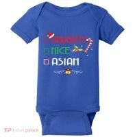 Nice Naughty Asian Gift Group Matching Christmas Xmas Gift Baby Bodysuit thumb 0