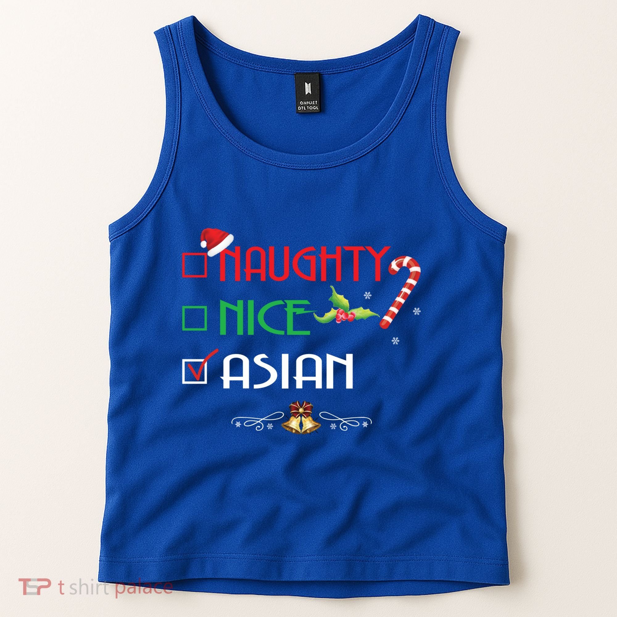 Nice Naughty Asian Gift Group Matching Christmas Xmas Gift Tank Top
