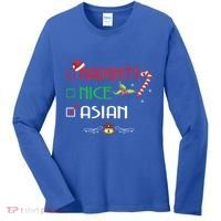 Nice Naughty Asian Gift Group Matching Christmas Xmas Gift Women's Long Sleeve Shirt thumb 0