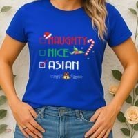 Nice Naughty Asian Gift Group Matching Christmas Xmas Gift Women's T-Shirt thumb 2