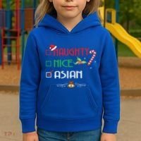 Nice Naughty Asian Gift Group Matching Christmas Xmas Gift Kids Hoodie thumb 3