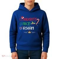 Nice Naughty Asian Gift Group Matching Christmas Xmas Gift Kids Hoodie thumb 4