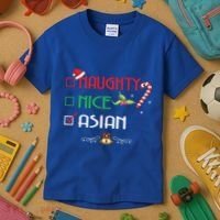 Nice Naughty Asian Gift Group Matching Christmas Xmas Gift Kids T-Shirt thumb 3