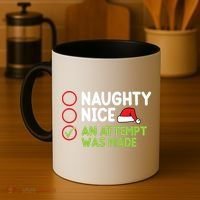 Naughty Nice An Attempt Was Made Funny Christmas Coffee Mug thumb 4