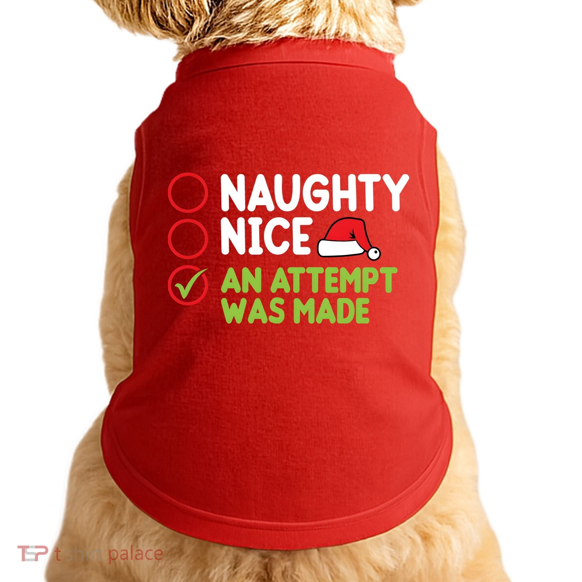 Naughty Nice An Attempt Was Made Funny Christmas Doggie Tank