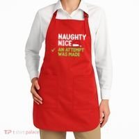 Naughty Nice An Attempt Was Made Funny Christmas Apron thumb 2