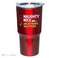 Naughty Nice An Attempt Was Made Funny Christmas Tumbler thumb 0