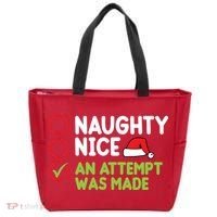 Naughty Nice An Attempt Was Made Funny Christmas Tote Bag thumb 0