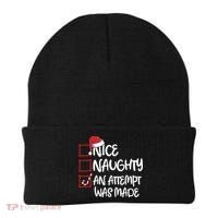 Nice Naughty An Attempt Was Made Christmas List Beanie thumb 0