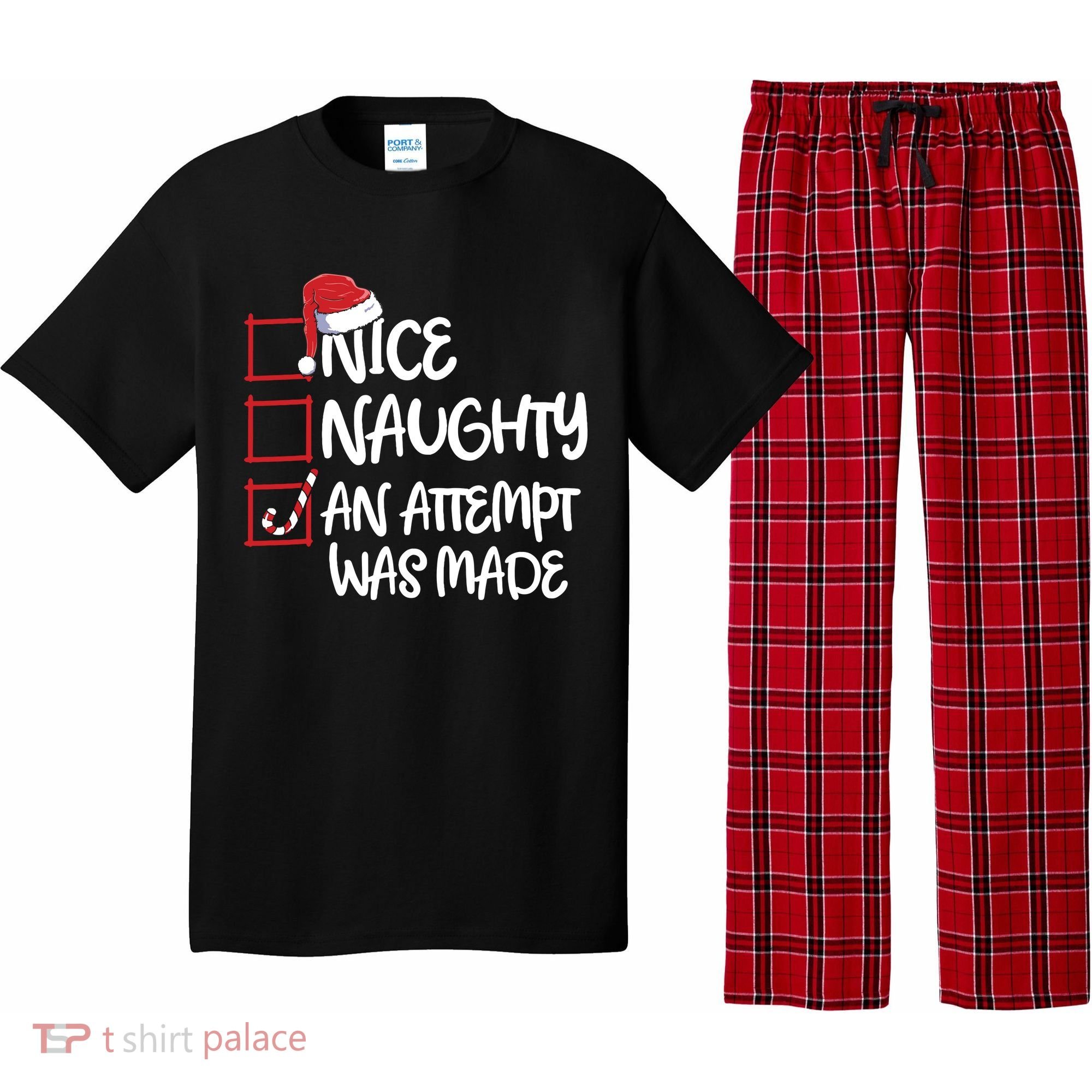 Nice Naughty An Attempt Was Made Christmas List Pajama Set
