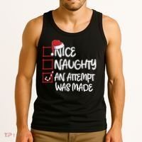 Nice Naughty An Attempt Was Made Christmas List Tank Top thumb 3